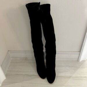Vince Camuto Black Suede Leather Over the Knee boots Size 9